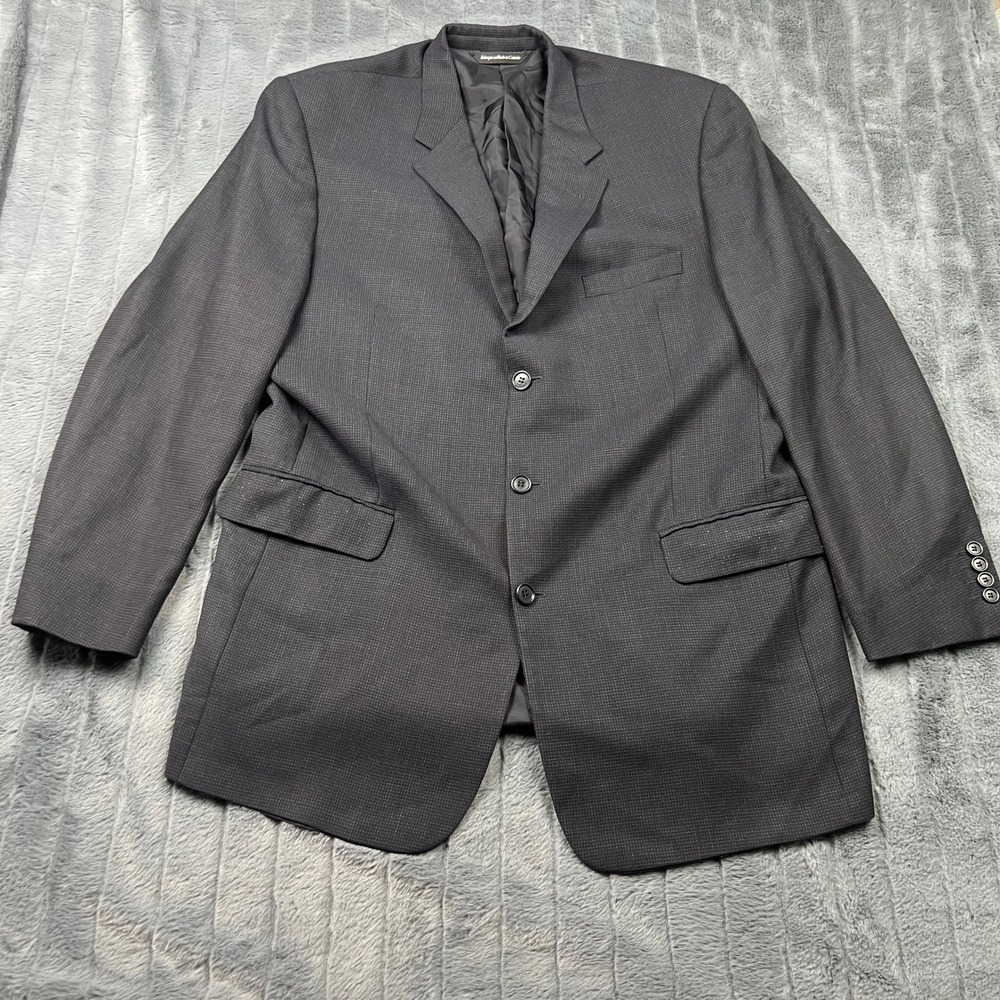 Coppley Ermenegildo Zegna Wool Sport Coat Blazer Gray Micro Check Mens 44R